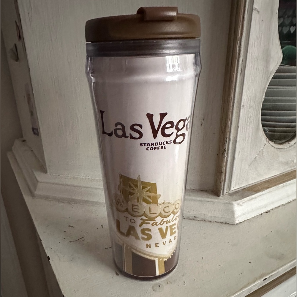 Starbucks White & Gold Las Vegas Travel Tumbler